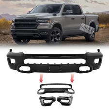 Fits For 2019-2024 Dodge Ram 1500 Front Lower Bumper Cover Face Bar Black Steel