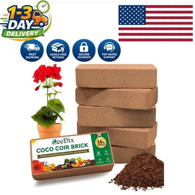 Gardening Made Easy: 6 Compressed Coconut Coir Bricks for Space-Saving Solutions