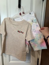 NWT Three Piece Set Girls Short 2 And Shirt Set Wonder Nation Size S 6-6X 