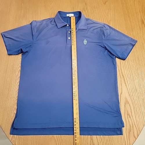 Camisa Polo Peter Millar Para Hombre Grande Azul Verano Comodidad Golf Logo Elastizada SCCC - Imagen 6 de 14