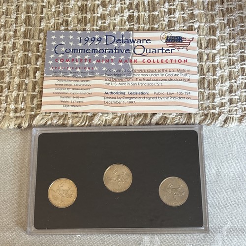 50 State quarters 1999 commemorative set Uncirculated & Proof-DE, PA, NJ, GA, CT - Picture 10 of 18