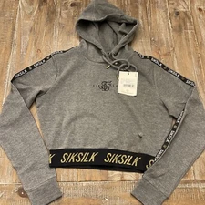 Sik Silk Redux Track Top Grey Marl SSW-2267 Womens M NEW
