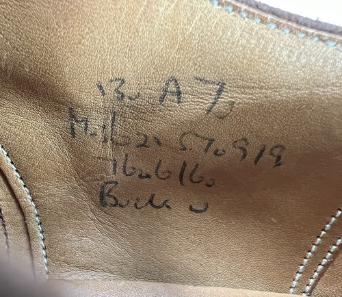 Churchs Herren maßgefertigt echtes Cape Buck Leder Budapester Brogue UK Größe 13 schmal - Bild 9 von 17