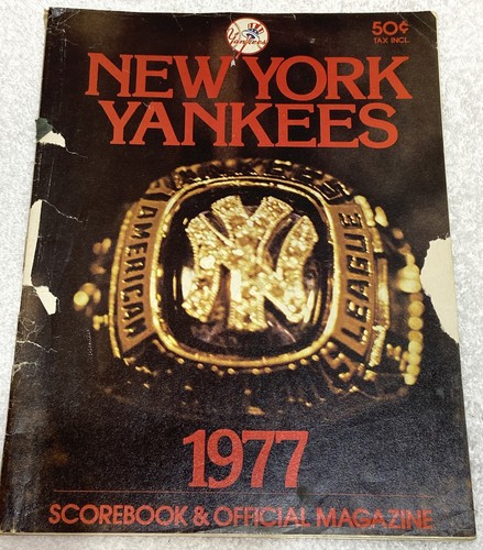 Livre de bord vintage 1977 New York Yankees et magazine officiel, Angels vs Yankees