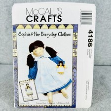 McCalls 4186 Sophie Doll and Her Everyday Clothes Dress Pinafore Pattern