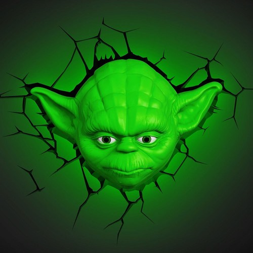 star wars yoda face 3d deco wall light *brand new*