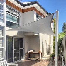 Custom 8FT - 15FT Gray Rectangle Sun Shade Sail Screen Patio Yard Pool Garden