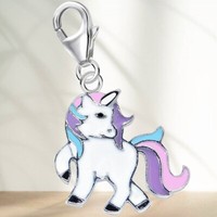 Bunte Einhorn Pferd Charm 925 Sterling-Silber Jungen Damen AnhäNger FüR Armband