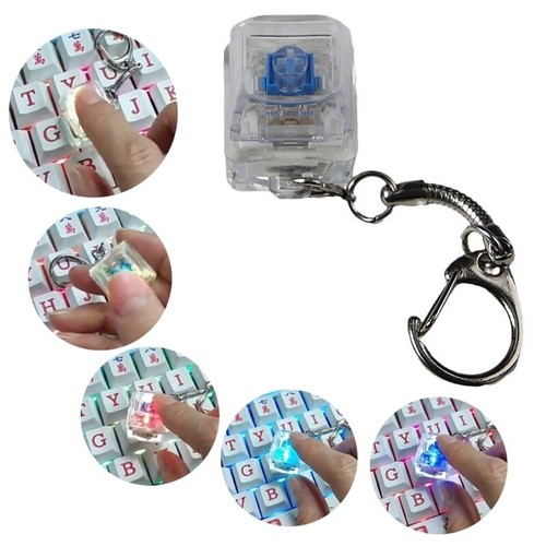 1PC Mechanical Keyboard Switches Tester Keychain Toy Stress Relief Tool With LED - Afbeelding 2 van 17