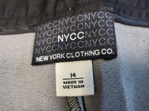 NYCC Womens Capri Pants Size 14 High Rise Twill Pocket Black 36 X 17 - Picture 2 of 11
