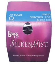 L'eggs Silken Mist Control Top Pantyhose Jet Black 1 Count