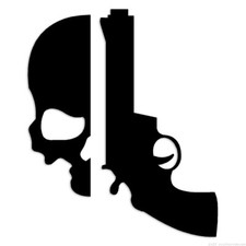 Revolver Gun Skull - Decal Sticker - Multiple Colors Sizes - Ebn7185 Revolver Gun Skull - Decal Sticker - Multiple Colors Sizes - Ebn7185