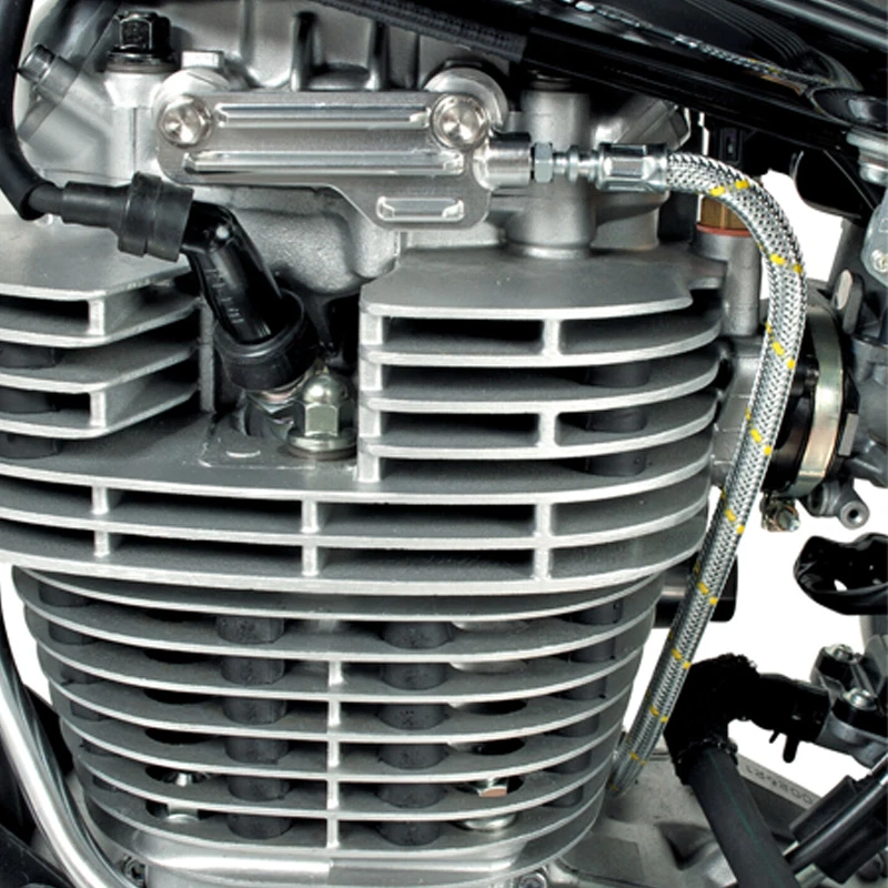 Kit de línea de aceite de alimentación doble acero plateado 583-13161-01-00 para Yamaha SR500 TT500 XT500 Foto 2 de 4