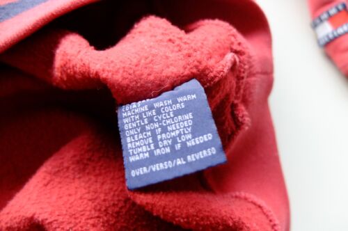 Vintage 90s Tommy Hilfiger spell-out Sweater Sweatshirt Crew neck L rot - Bild 9 von 9