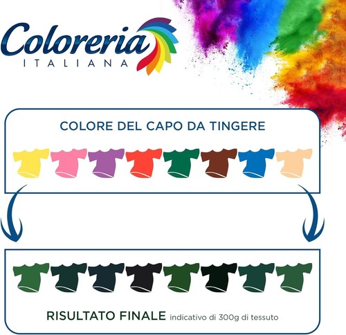 COLORERIA ITALIANA BLU NOTTE COLORANTE TESSUTI E VESTITI IN LAVATRICE 350GR - Foto 3 di 4