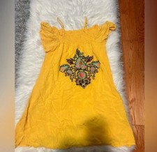 Yellow Floral Dress Size:S fit M