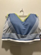 Member's Mark Women's Seamless Racerback Pullover Sports Bra XL Blue Striped