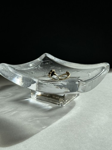 Kosta Boda Bertil Vallien Domino Series Silver Love Swedish Art Glass Bowl 1990s - Picture 12 of 21