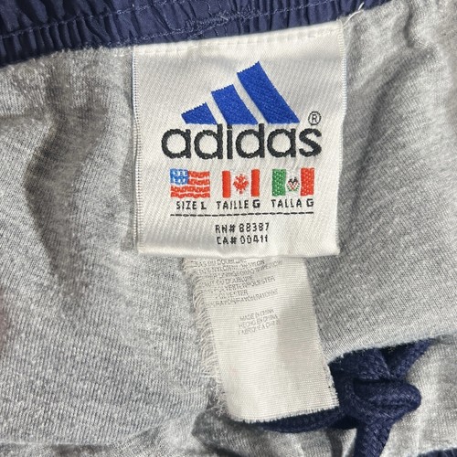 Adidas Y2K Nylon Track Pants Size L Navy 3 Stripe Retro Gorpcore Streetwear Vibe - Picture 10 of 11