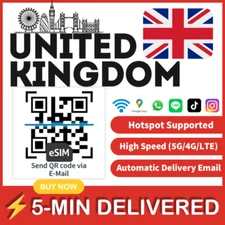 [eSIM] United Kingdom eSIM e-SIM card Travel card Tarjeta eSIM Dato Data only
