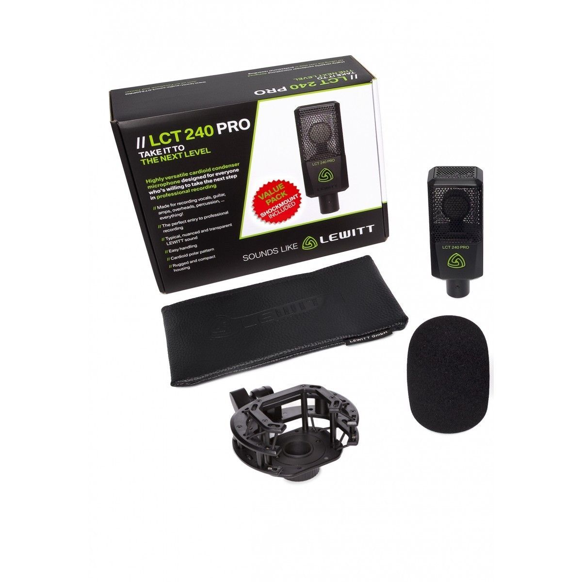 MICROFONO LEWITT LCT 240 PRO BLACK vocal set
