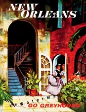 New Orleans Go Greyhound Vintage Poster Print Retro Style Travel Art Free US S/H