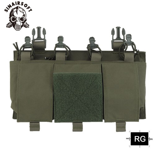 Tactical Magazine Pouch Open Top Quad 5.56 Mag GP Pouch Vest Front Panel Placard - Picture 17 of 20