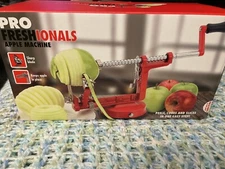 ProFreshionals Apple Machine Peels Cores Slices Cast Iron Red 