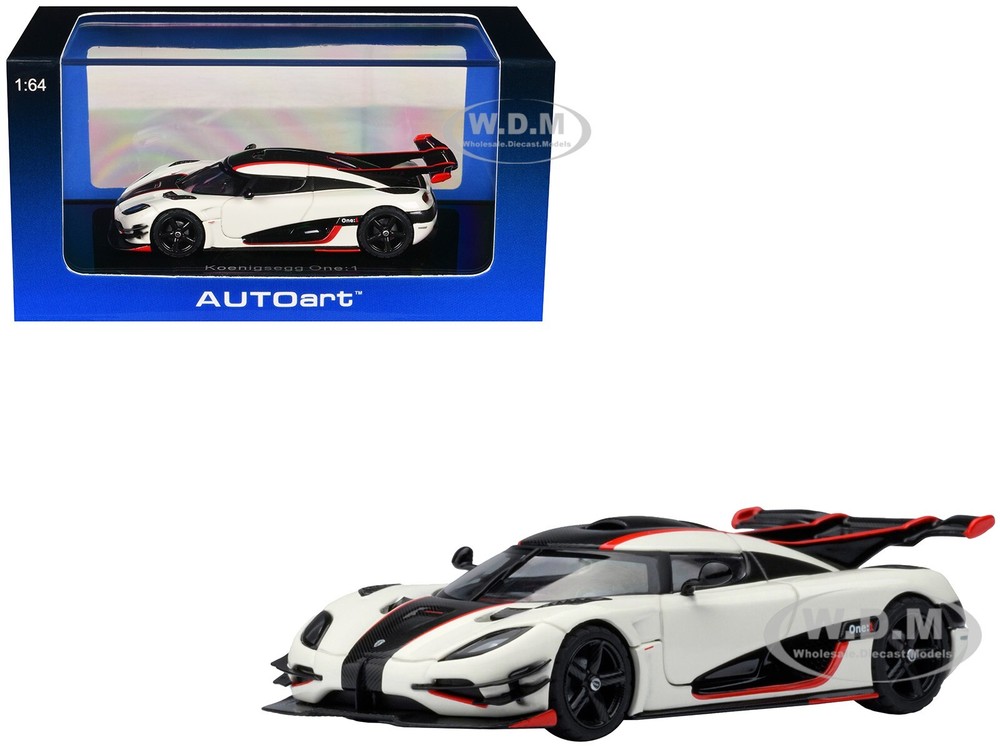 KOENIGSEGG ONE:1 PEBBLE WHITE 1/64 DIECAST MODEL CAR BY AUTOART 20041