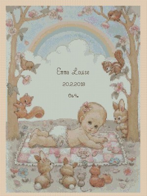 Patrons Revues De Broderie A Main Loisirs Creatifs Cross Stitch Chart New Baby Sampler Bebe Ours Et Cœur 2 Flowerpower 37