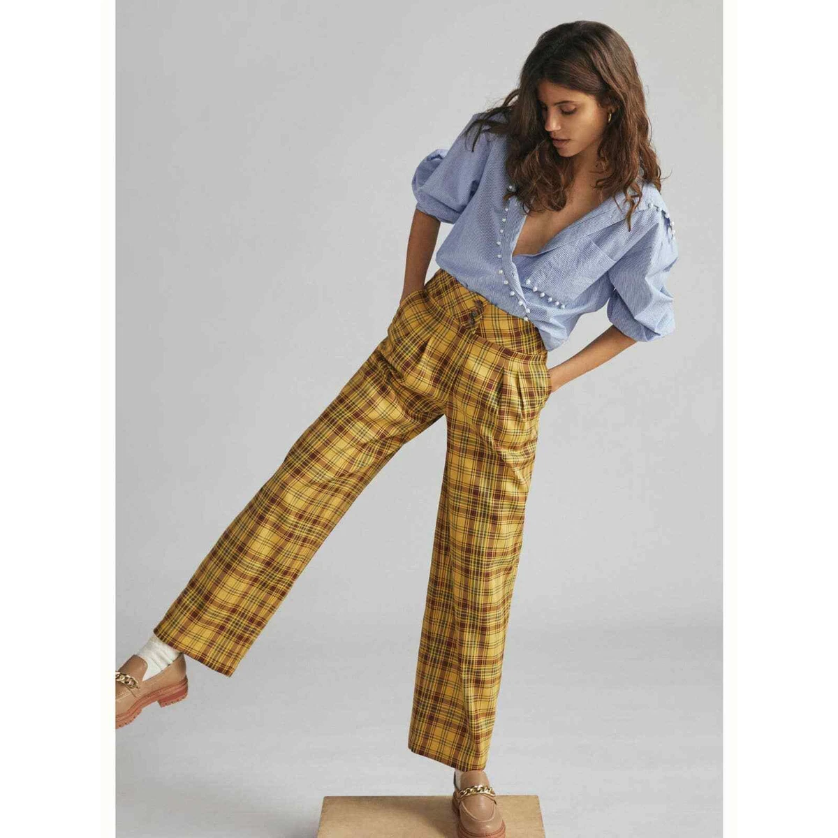 Anthropologie plaid hotsell pants