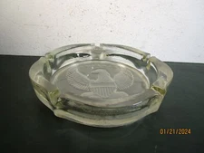 10" Heavy Glass Eagle Ash Tray