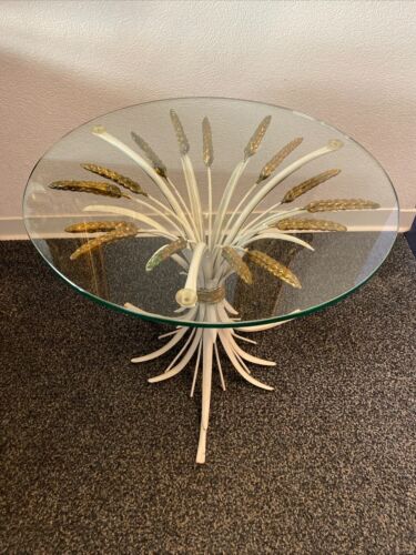 Hans Kögl stolik boczny kłosy bardzo rzadki w białym złocie metalowe palmy pszenica - Zdjęcie 1 z 12
