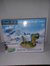 FindUWill  64.9" Inflatable Snow Tube Dinosaur with Handles New in Sealed Box