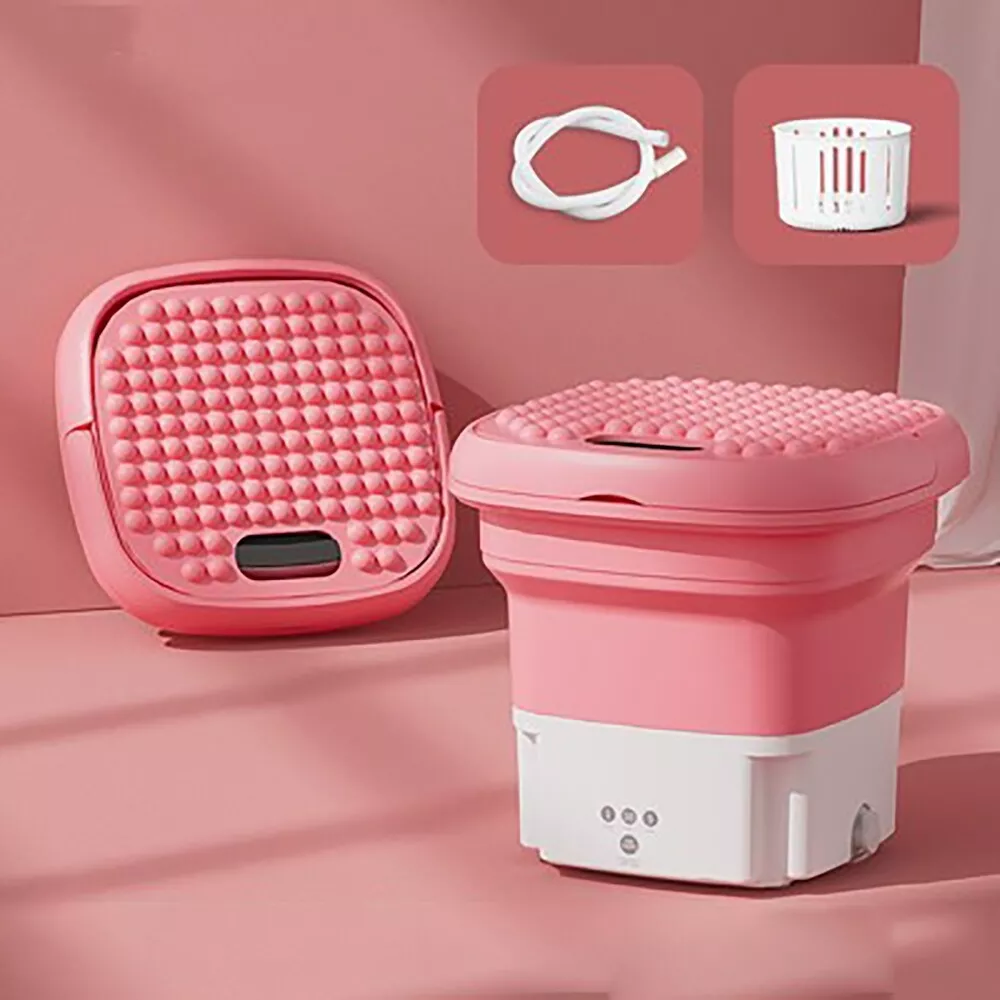 Portable Washing Machine, 8L Large Capacity Washer with Drain Basket,  Foldable Mini Washing Machine, Suitable for Baby Clothes, Underwear, Socks