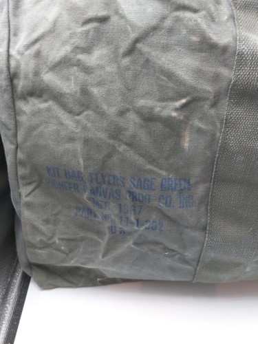 Vintage Kit Bag Flyers Sage Green US Military 1967 Duffel Pilot Made In USA - Picture 21 of 21