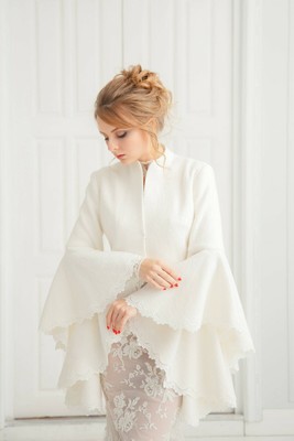 cream wedding coat