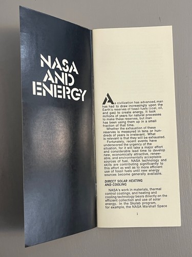 NASA Space Program Brochure NASA and Energy EP-21 1974 - Picture 2 of 7
