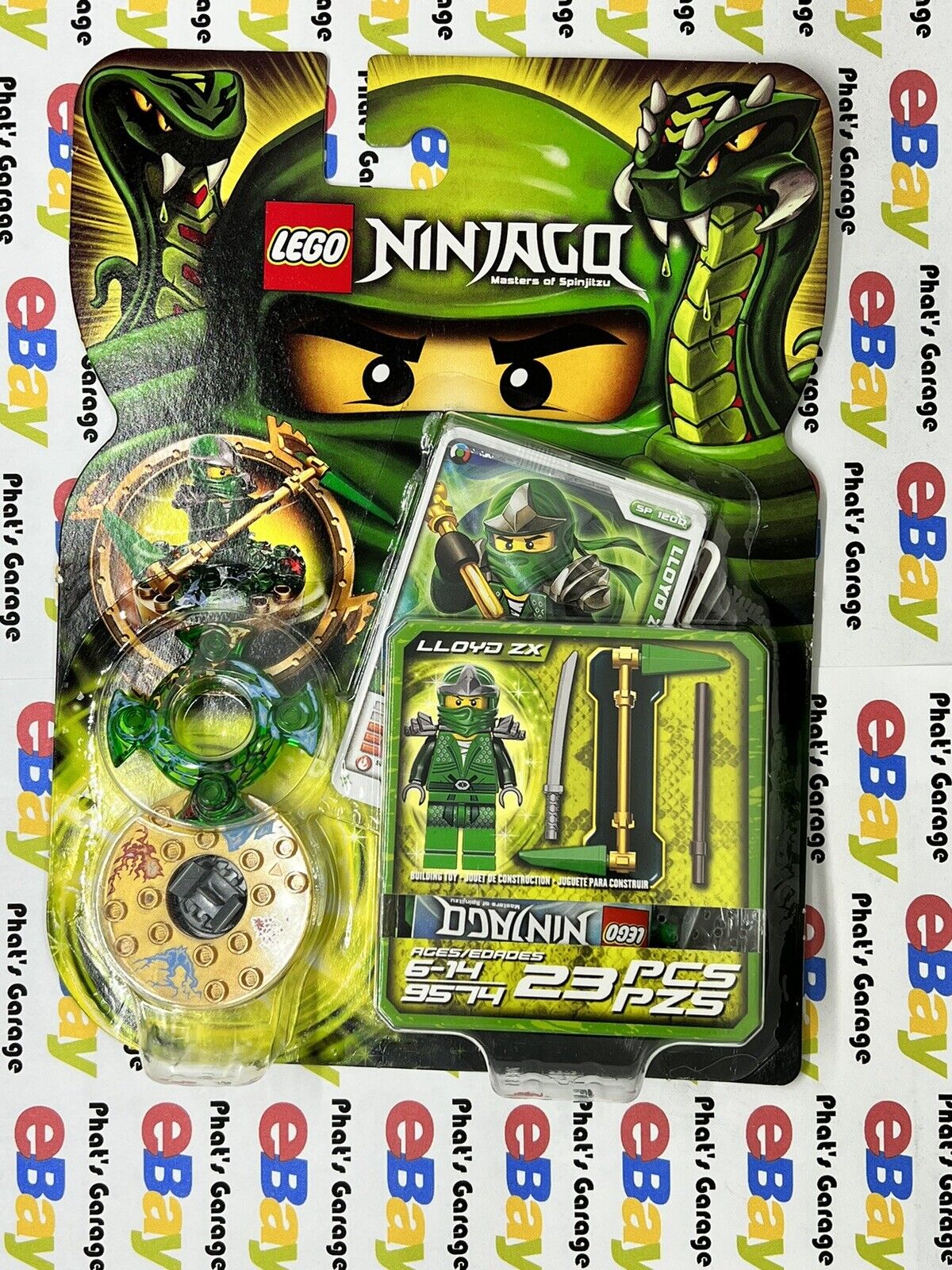 LEGO 9574 Ninjago LLOYD ZX GREEN Ninja Masters of Spinjitzu Rise of the  Snakes