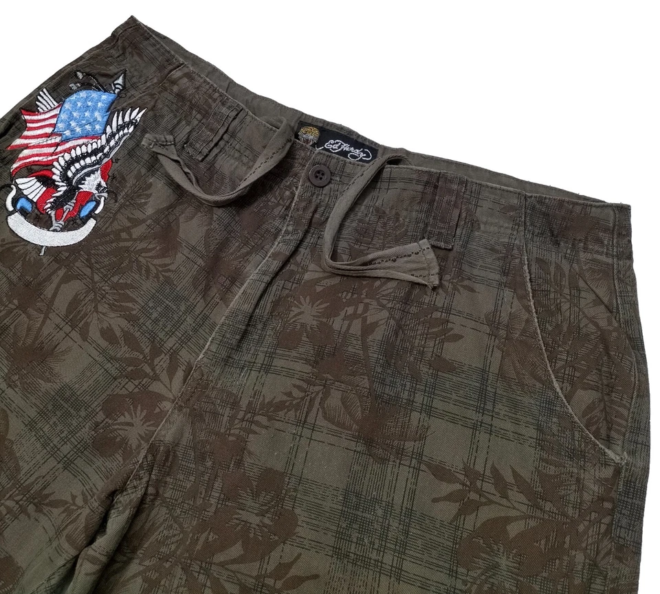 Pantalones Cortos Ed Hardy By Christian Audigier Para Hombre Marrón Carga Cortos Talla L Cintura 36 pulgadas Foto 3 de 4