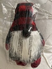 Pottery Barn Plush Holiday Gnome Buffalo Plaid Red Black Medium NIP Christmas