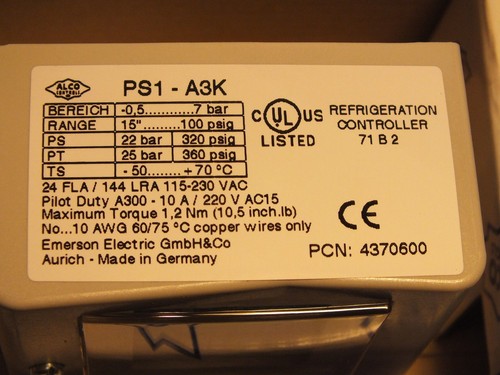 ALCO CONTROLS PS1-A3K; PCN 4370600 - Picture 2 of 4