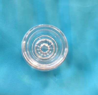 #6*- ANTIQUE CLEAR GLASS OPEN SALT CELLAR   1.75'' DIAMETER X 1'' TALL 