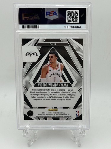 2023-24 Panini Phoenix #13 Victor Wembanyama Paragon Red Ice PSA 10 Rookie RC - Bild 2 von 2
