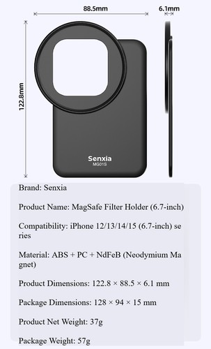 6PCS Magnetic Phone Camera Filter Magsafe ND CPL Black Mist Lens 67MM For iPhone - Photo 10 sur 20