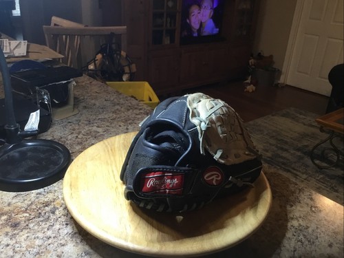 Guanto da baseball Rawlings RHT Youth 11,5 Basket Web SC115BGB in pelle nero e grigio - Foto 2 di 8