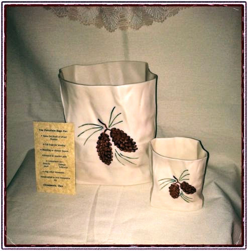 Vaso in ceramica porcellana fatto a mano set regalo di "Dreamers Two..." - Foto 7 di 7