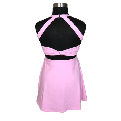 Halara Softlyzero Airy Backless Cool Touch Active EasyPeezy Romper Dress Pink XL