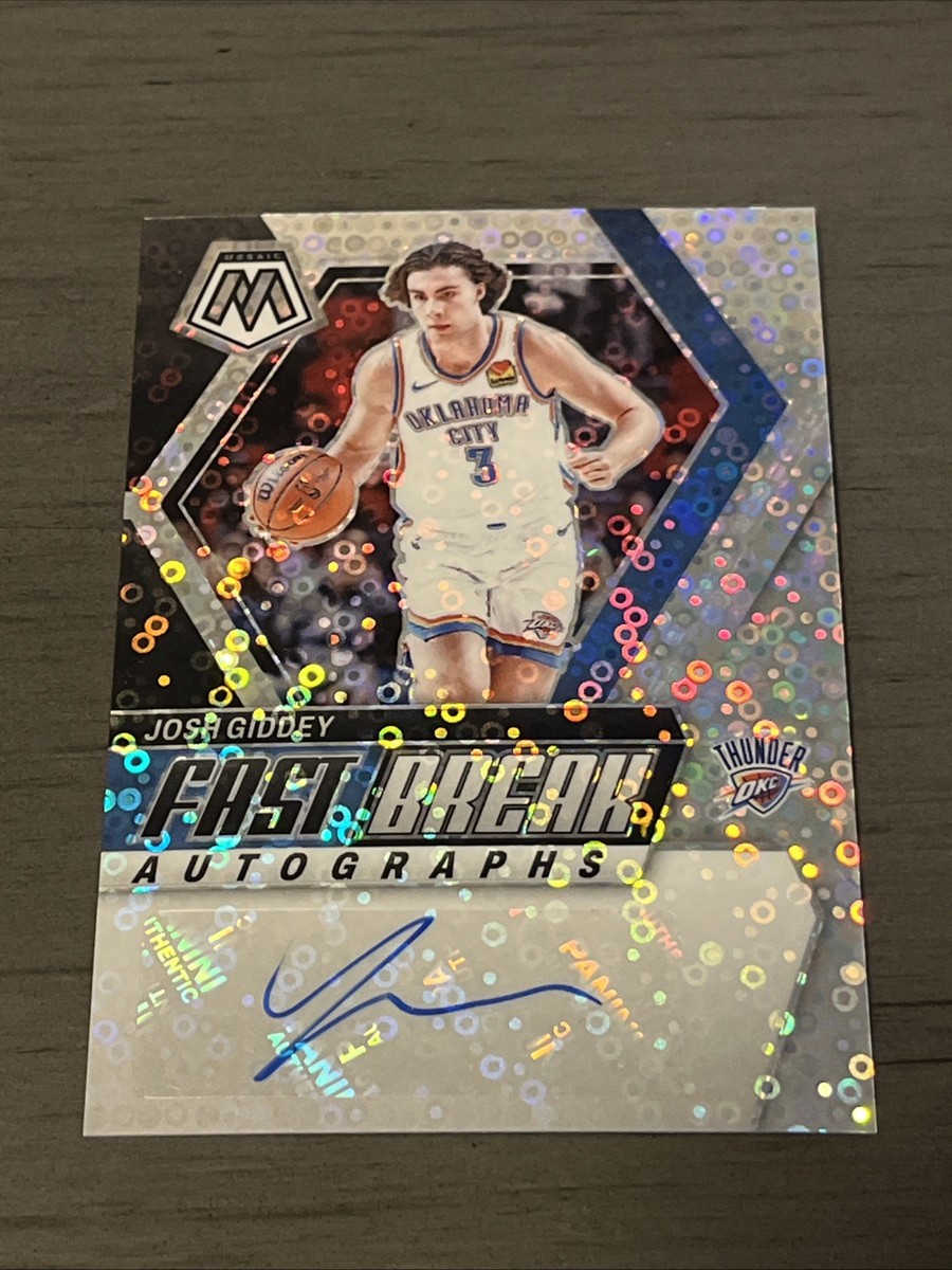 Josh Giddey 2023-24 Panini Mosaic Fast Break Silver Disco Auto 