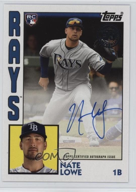 2019 Topps Update 1984 Topps Baseball Auto Nate Lowe #84A-NL Auto 1dm4